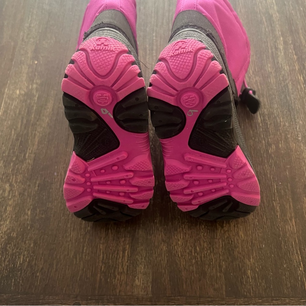 Kamik Pink Black Snow Boots size 9 toddler - Picture 3 of 6